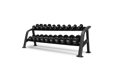 BRONZE GYM, 2.5-25 кг - 10 пар, шаг 2,5 кг Набор обрезиненных гантелей (BGDBR025-250)