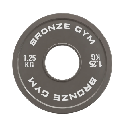 Диск 1,25 кг BRONZE GYM калиброванный для пауэрлифтинга, серый