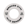 Диск 0,25 кг BRONZE GYM калиброванный для пауэрлифтинга, белый