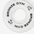 Диск 0,5 кг BRONZE GYM олимпийский тяжелоатлетический, белый (BGPLWL005)