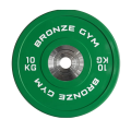 Диск 10 кг BRONZE GYM олимпийский тяжелоатлетический, зеленый