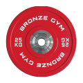 Диск 25 кг BRONZE GYM олимпийский тяжелоатлетический, красный