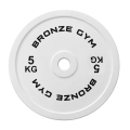 Диск 5 кг BRONZE GYM калиброванный для пауэрлифтинга, белый — фото 1
