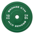 Диск 10 кг BRONZE GYM калиброванный для пауэрлифтинга, зеленый — фото 1
