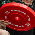 Диск 2,5 кг BRONZE GYM олимпийский тренировочный, красный — фото 3