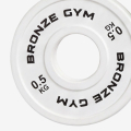 Диск 0,5 кг BRONZE GYM олимпийский тяжелоатлетический, белый — фото 2