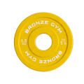 Диск 1,5 кг BRONZE GYM олимпийский тяжелоатлетический, желтый — фото 1