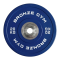 Диск 20 кг BRONZE GYM олимпийский тяжелоатлетический, синий — фото 1
