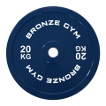 Диск 20 кг BRONZE GYM олимпийский тяжелоатлетический, синий — фото 3