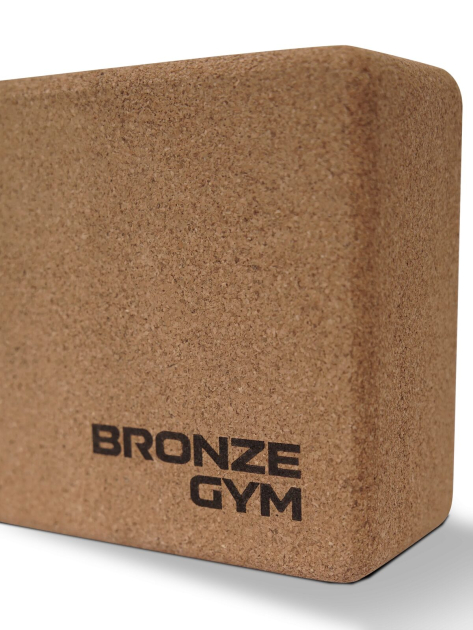 Блок для йоги BRONZE GYM, 23х15х7,5 см.,пробка — фото 2