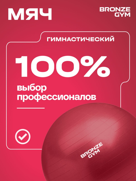 Мяч гимнастический GYM BALL ANTI-BURST, 75 см. — фото 11