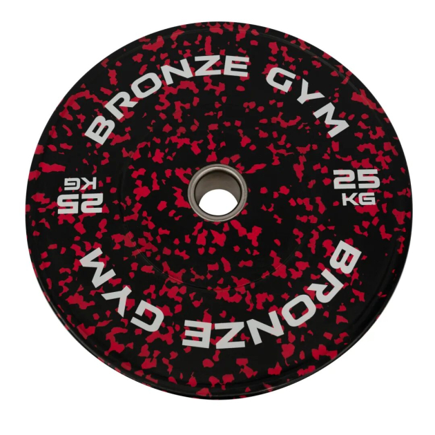 Диск бамперный 25кг BRONZE GYM камуфляж красный