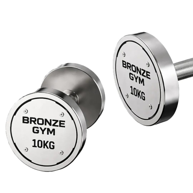 Набор стальных гантелей BRONZE GYM, 32-50 кг - 10 пар, шаг 2 кг — фото 2