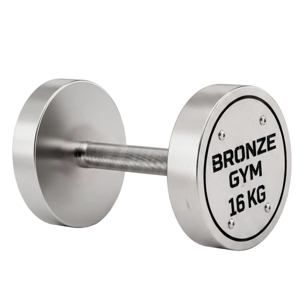 Набор стальных гантелей BRONZE GYM, 32-50 кг - 10 пар, шаг 2 кг — фото 3