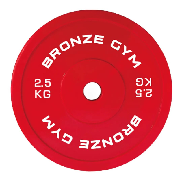 Диск 2,5 кг BRONZE GYM олимпийский тренировочный, красный