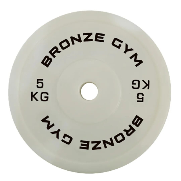 Диск 5 кг BRONZE GYM олимпийский тренировочный, белый