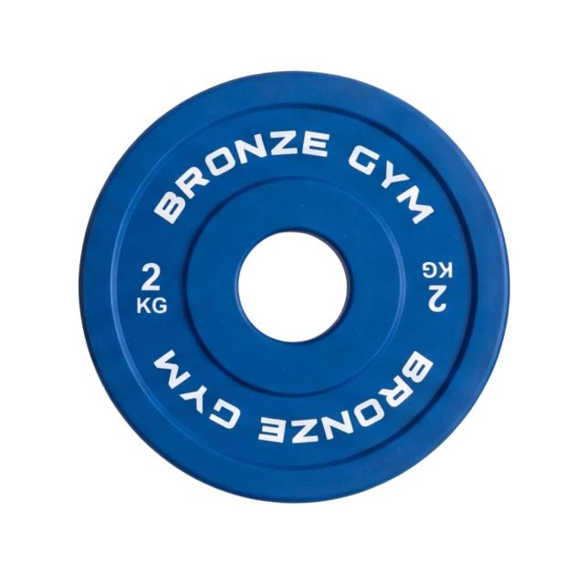 Диск 2 кг BRONZE GYM олимпийский тяжелоатлетический, синий