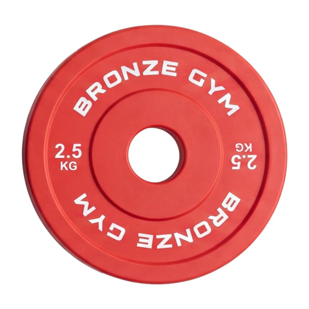 Диск 2,5 кг BRONZE GYM олимпийский тяжелоатлетический, красный
