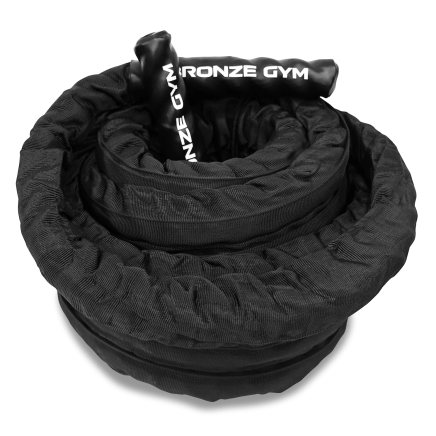 Канат тренировочный BRONZE GYM 3.8см.х12м.,9кг. (с защитным рукавом) BG‑FA‑BR12